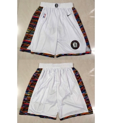 Men's Brooklyn Nets White City Edition Shorts (Run Smaller)