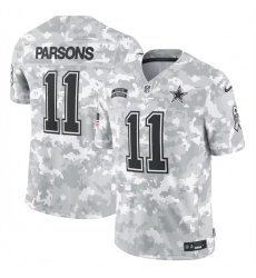 Men's Dallas Cowboys #11 Micah Parsons 2024 Arctic Camo Salute To Service Limited Stitched Football Jersey