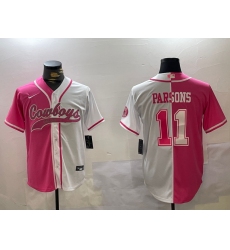 Men's Dallas Cowboys #11 Micah Parsons 2024 Arctic white red Stitched Baseball Jersey