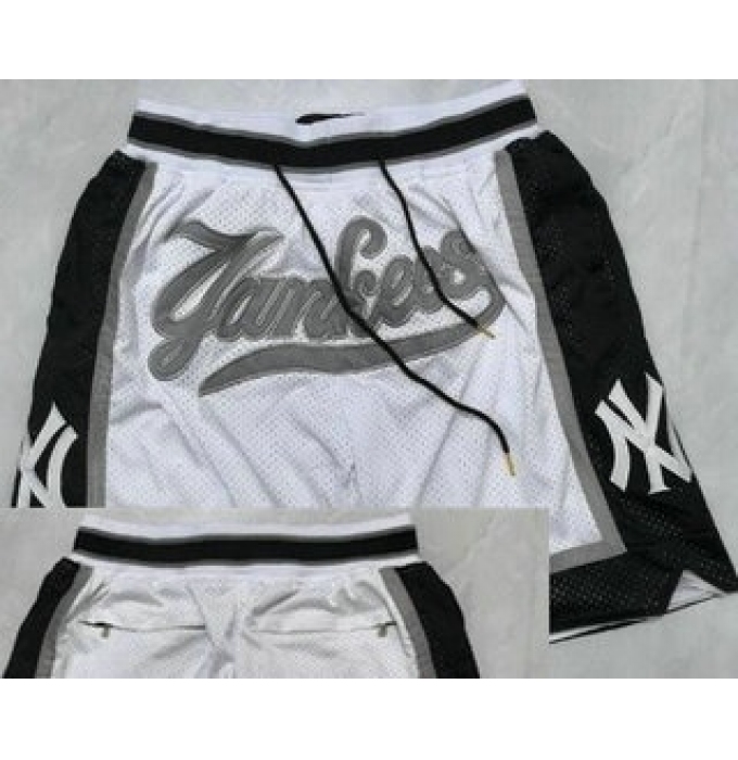 Men's New York Yankees White Just Don Shorts