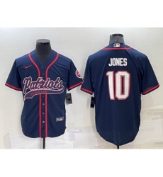 Men's New England Patriots #10 Mac Jones Navy Blue Stitched MLB Cool Base Nike Baseball Jersey Men's New England Patriots #10 Mac Jones Navy Blue Stitched MLB Cool Base Nike Baseball Jersey