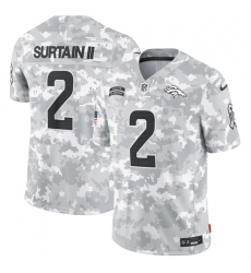 Men's Denver Broncos #2 Patrick Surtain II 2024 Arctic Camo Salute To Service Limited Stitched Football Jersey