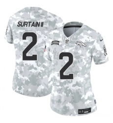 Women's Denver Broncos #2 Patrick Surtain II 2024 F.U.S.E Arctic Camo Salute To Service Limited Stitched Jersey(Run Small)