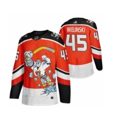 Men's Anaheim Ducks #45 Andy Welinski Red 2020-21 Reverse Retro Alternate Hockey Jersey