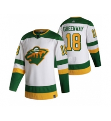 Men's Minnesota Wild #18 Jordan Greenway White 2020-21 Reverse Retro Alternate Hockey Jersey