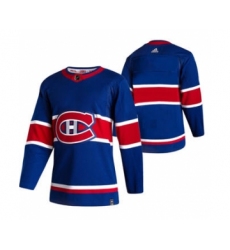 Men's Montreal Canadiens Blank Blue 2020-21 Reverse Retro Alternate Hockey Jersey