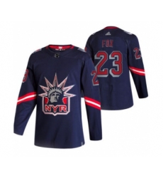 Men's New York Rangers #23 Adam Fox Navy 2020-21 Reverse Retro Alternate Hockey Jersey