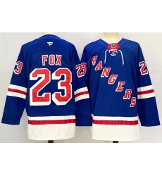 Men's New York Rangers #23 Adam Fox Royal 2024-25 Home With A Stitched Hockey Jersey