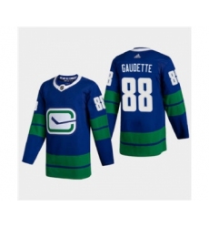 Men's Vancouver Canucks #88 Adam Gaudette 2020-21 Authentic Player Alternate Stitched Hockey Jersey Blue