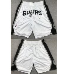 Men' San Antonio Spurs White Shorts (Run Small)