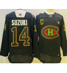 Men's Montreal Canadiens #14 Nick Suzuki Black History Night Authentic Jersey