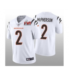 Men's Cincinnati Bengals #2 Evan McPherson 2022 White Super Bowl LVI Vapor Limited Stitched Jersey
