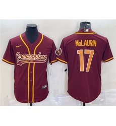 Men's Washington Commanders #17 Terry McLaurin Burgundy With Cool Base Stitched Jersey