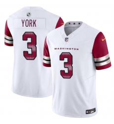 Men's Washington Commanders #3 Cade York White 2024 F.U.S.E Vapor Limited Football Stitched Jersey