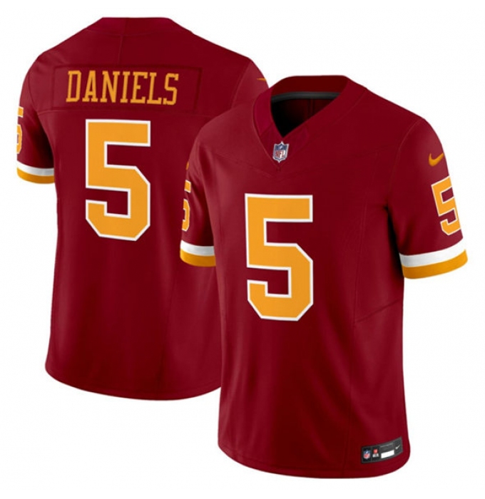 Men's Washington Commanders #5 Jayden Daniels Burgundy 2025 F.U.S.E. Throwback Limited Football Stitched Jersey
