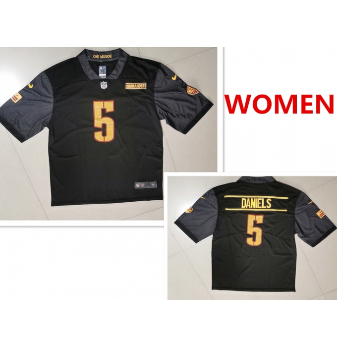 Women's Washington Commanders #5 Jayden Daniels Nike Black Alternate Vapor Untouchable Limited Jersey