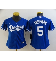 Women's Nike Los Angeles Dodgers #5 Freddie Freeman Blue Jersey