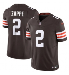 Men's Cleveland Browns #2 Bailey Zappe Brown 2024 F.U.S.E. Vapor Limited Stitched Football Jersey