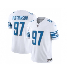 Men's Detroit Lions #97 Aidan Hutchinson White 2023 F.U.S.E. Vapor Untouchable Limited Stitched Jersey