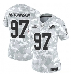 Women's Detroit Lions #97 Aidan Hutchinson 2024 F.U.S.E Arctic Camo Salute To Service Limited Stitched Jersey(Run Small)