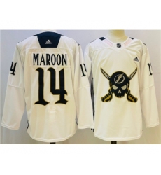 Men's Tampa Bay Lightning #14 Pat Maroon White Stitched Jersey