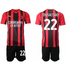 Men 2021-2022 Club AC Milan home red 22 Soccer Jersey