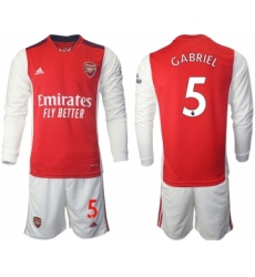 Men 2021-2022 Club Arsenal home red Long Sleeve 5 Soccer Jersey