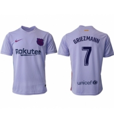 Men 2021-2022 Club Barcelona away aaa version purple 7 Soccer Jerseys