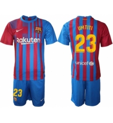 Men 2021-2022 Club Barcelona home blue 23 Nike Soccer Jersey