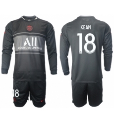 Men 2021-2022 Club Paris St German Second away black Long Sleeve 18 Soccer Jersey