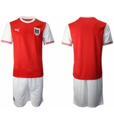 Men's Austria Custom Euro 2021 Soccer Jersey and Shorts