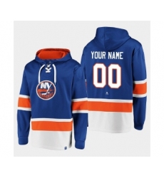 Men's New York Islanders Active Player Custom Royal Ageless Must-Have Lace-Up Pullover Hoodie