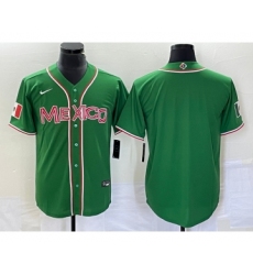 Men's Mexico Baseball Blank Green 2023 World Baseball Classic Stitched Jersey