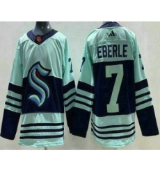 Men's Seattle Kraken #7 Jordan Eberle Light Green 2022 Reverse Retro Authentic Jersey