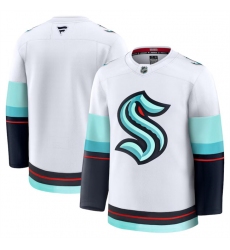 Men's Seattle Kraken Blank White 2024-25 Away Stitched Hockey Jersey