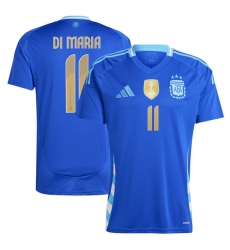 Men's Argentina #11 Di maria 2024 Blue Away Soccer Jersey