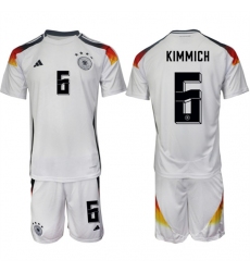 Men's Germany #6 Joshua Kimmich White 2024-25 Home Soccer Jersey Suit
