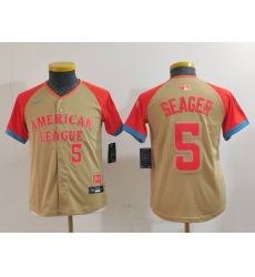 Youth Texas Rangers #5 Corey Seager Number Cream 2024 All Star Limited Stitched Jersey