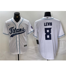 Men's Tennessee Titans #8 Will Levis White With Cool Base Stitched Baseball Jersey