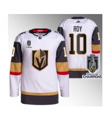 Men's Vegas Golden Knights #10 Nicolas Roy White 2023 Stanley Cup Champions Stitched Jersey