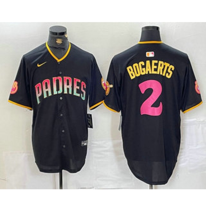 Men's San Diego Padres #2 Xander Bogaerts Black Fashion Baseball Jersey