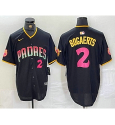 Men's San Diego Padres #2 Xander Bogaerts Black Player Number Fashion Baseball Jersey