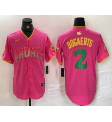 Men's San Diego Padres #2 Xander Bogaerts Pink Fashion Baseball Jersey