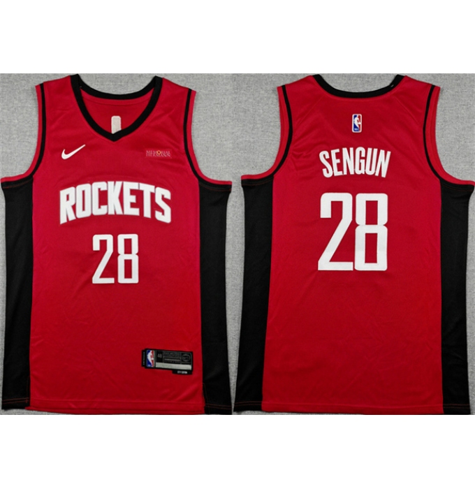 Men's Houston Rockets #28 Alperen Sengun Red Icon Edition Stitched Jersey