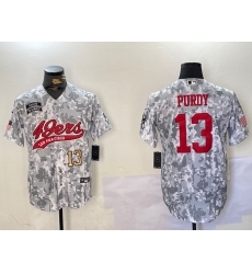 Men's San Francisco 49ers #13 Brock Purdy Arctic Camo 2024 Salute to Service Stitched Baseball Jerseys