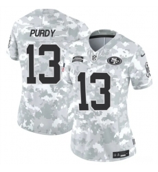 Women's San Francisco 49ers #13 Brock Purdy 2024 F.U.S.E Arctic Camo Salute To Service Limited Stitched Jersey(Run Small)