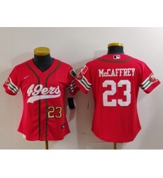 Women's San Francisco 49ers #23 Christian McCaffrey Red Mexico Cool Base Stitched Baseball Jerseys