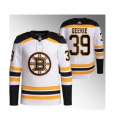 Men's Boston Bruins #39 Morgan Geekie White Stitched Jersey