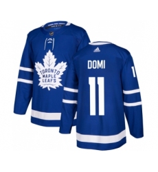 Men's Toronto Maple Leafs #11 Max Domi Blue Stitched Jersey