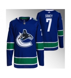 Men's Vancouver Canucks #7 Carson Soucy Blue Stitched Jersey